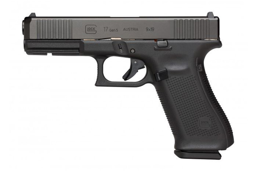 Glock 17 Gen5 9mm 17-Round Pistol with Front Serrations and Ameriglo Bold Night Sights